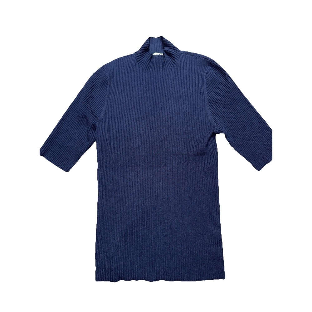 Quaker Marine Supply Women's Shirt S Ribbed Navy Blue Short Sleeve
